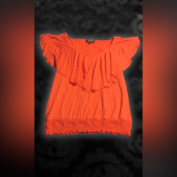 Vintage Y2K NWT small peachy/orange flowy top with scrunch bottom brand N.W.D! - Picture 1 of 3